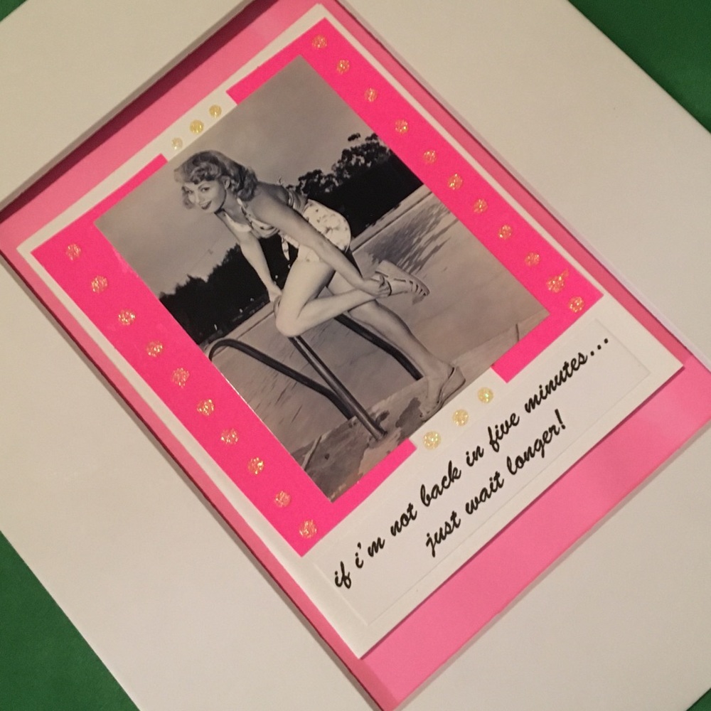 Glitter retro swim kitch lady matted art neon pop